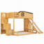 Lit superposé avec escalier de rangement, tablette, glissade et armoire-134067914