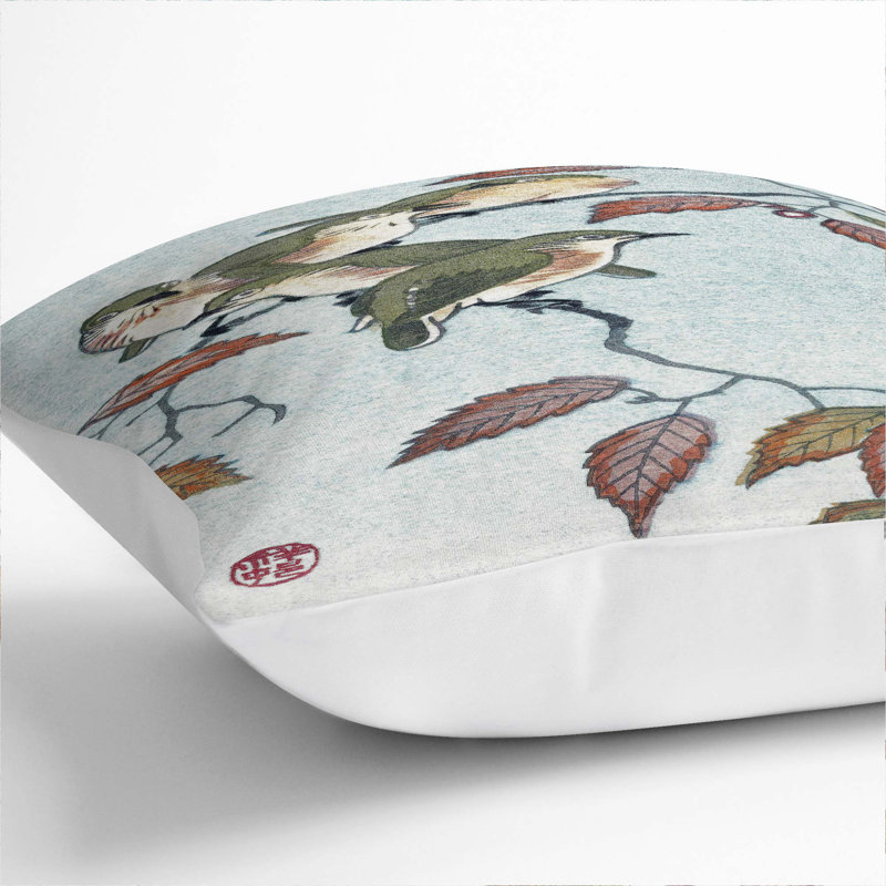 Floral Square Throw Cushion, 40 x 40 cm, White