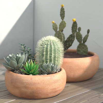 Ensemble de pots à fleurs en terre cuite 2 pièces Alidis