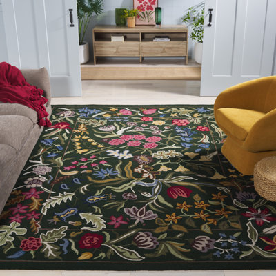 Loundin Hand Tufted Wool Floral Rug