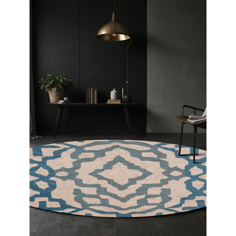 Machine Washable Gray Area Rug, Round 7'