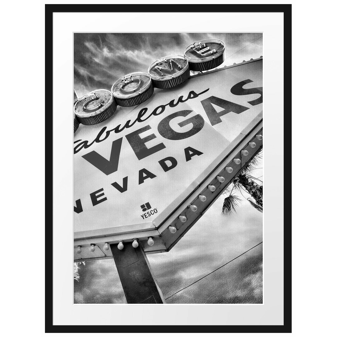 Gerahmtes Poster Las Vegas Retro Look