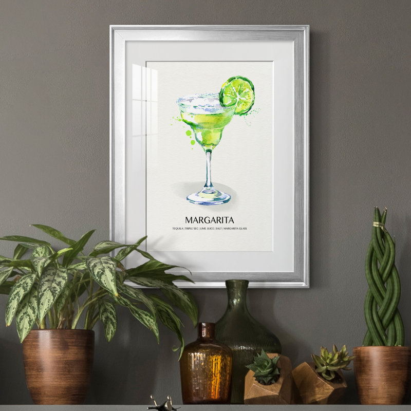 Margarita - peinture encadrée, H 22,5 po x l 30,5 po x P 1,5 po, Argent