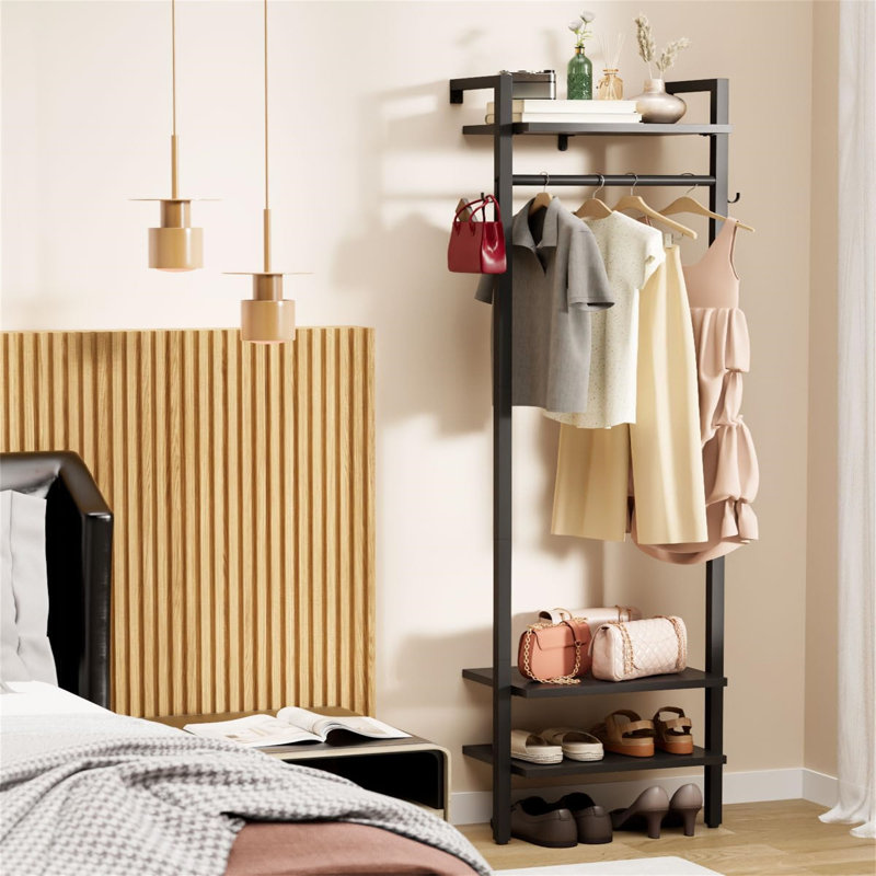 Metal Coat Rack, Black
