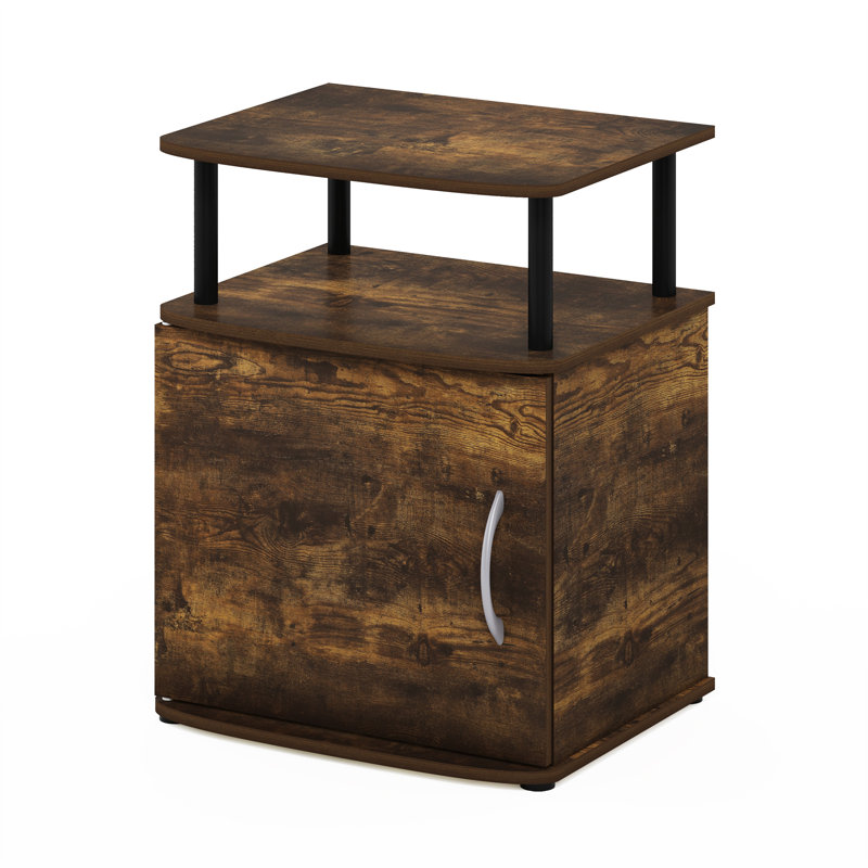 Braboy End Table, Amber Pine/Black