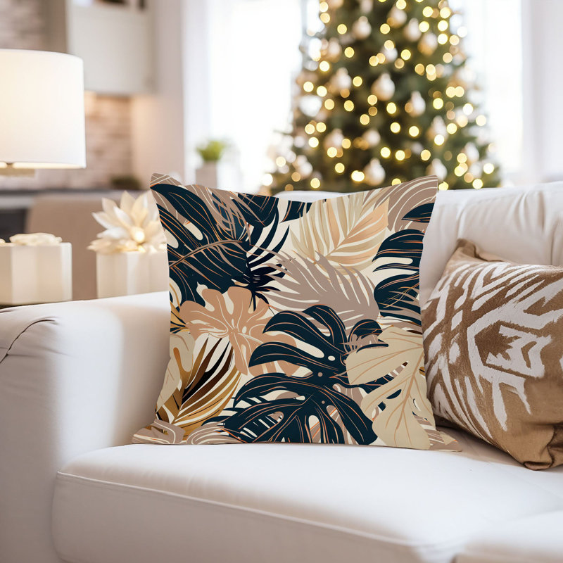 Botanical Monstera Leaves Pattern II Modern, 16"H x 16"W