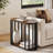2-Tier Industrial End Table with Black Metal Frames