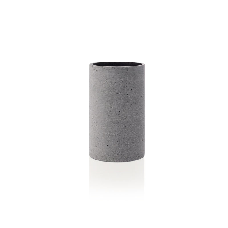 COLUNA Concrete Table Vase, 7.87" H x 4.72" W x 4.72" D, Dark Gray