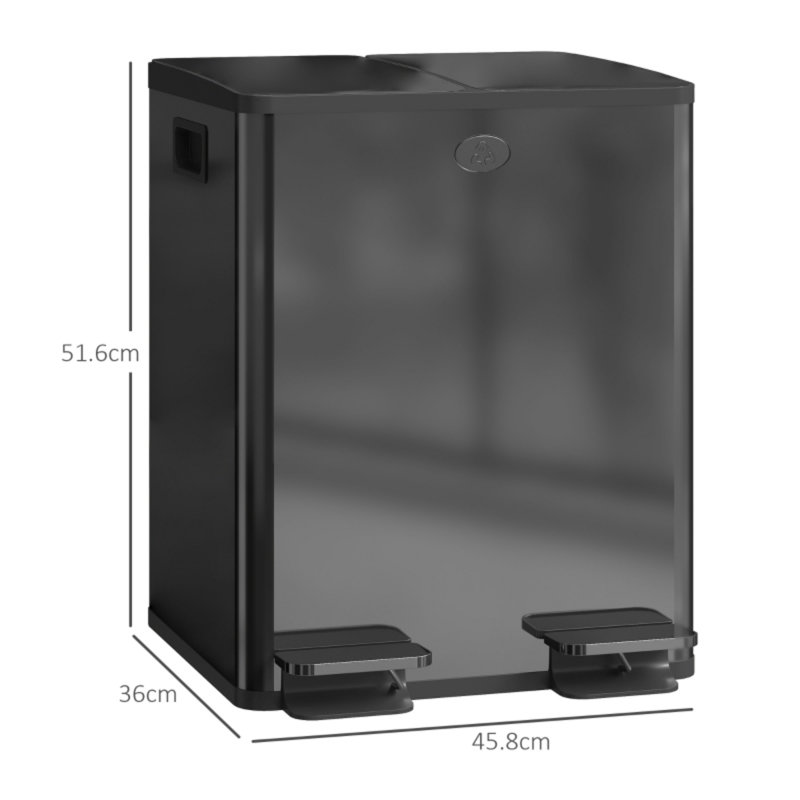 Stainless Steel Kitchen Trash Can, Black