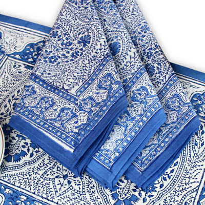Block 19" Set of Four Cotton Napkins
