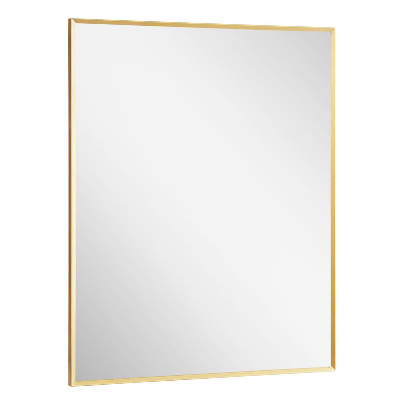 Satin Gold Rectangular Bathroom Wall Mirror