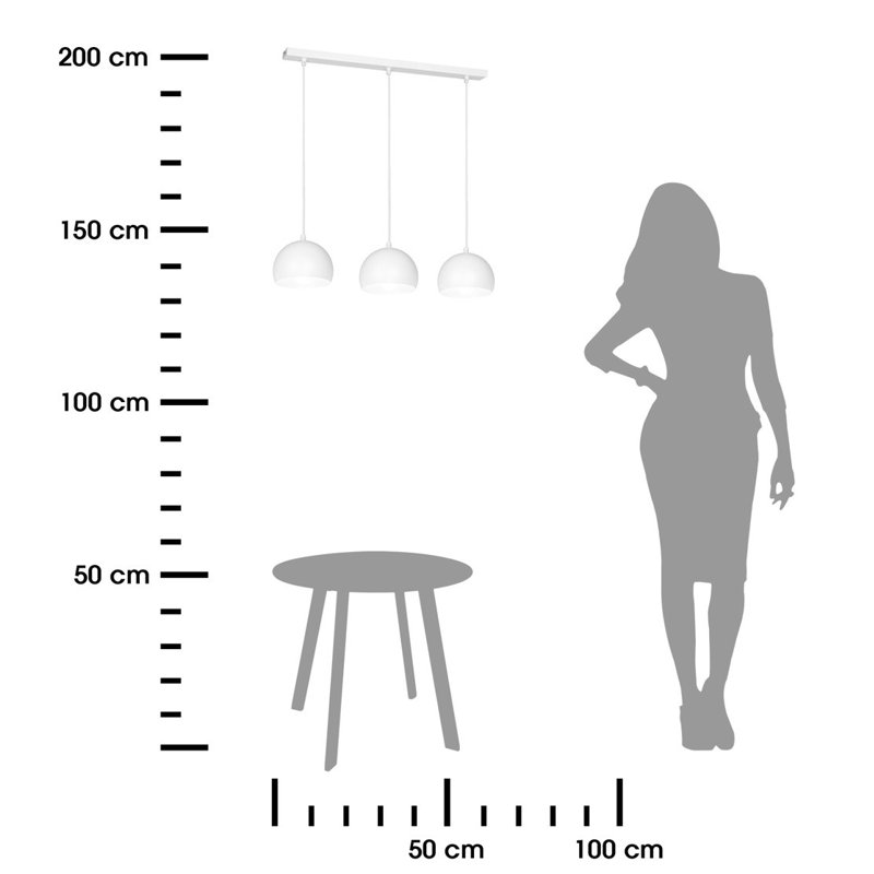 Maryam 3 - Light White Kitchen Island Pendant