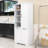 Stylish Bathroom Storage Cabinet with Tilt-Out Laundry Hampers, Adjustable Shelves and Anti-Tipping-46968223