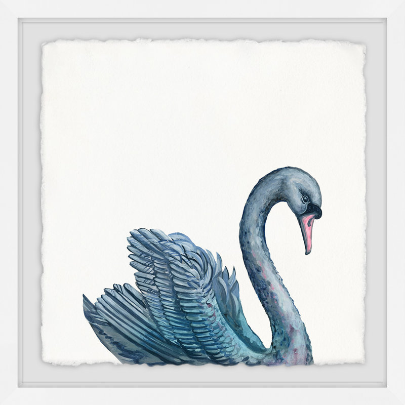 «Blue Swan», reproduction encadrée, H 12 po x l 12 po x P 1,5 po