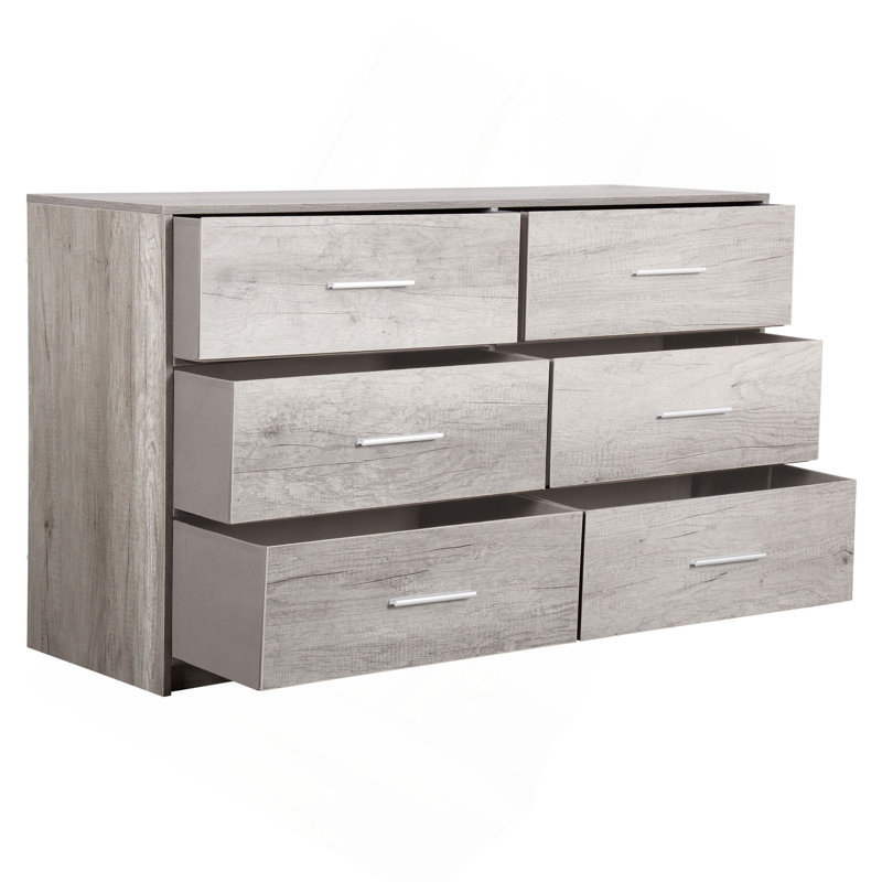 6-Drawer Dresser With Large Fabric Drawers, Gray