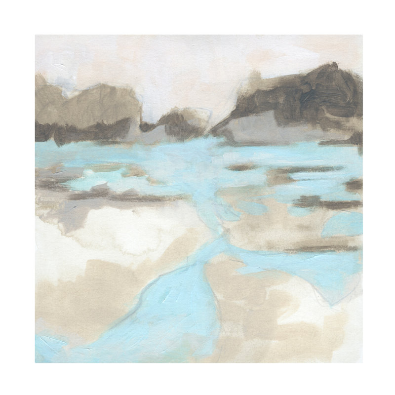 Neutral Landscape Canvas Art in Light Blue and Beige