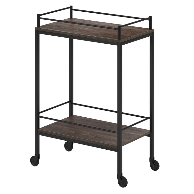 Metal Bar Cart, Alder Brown/Black