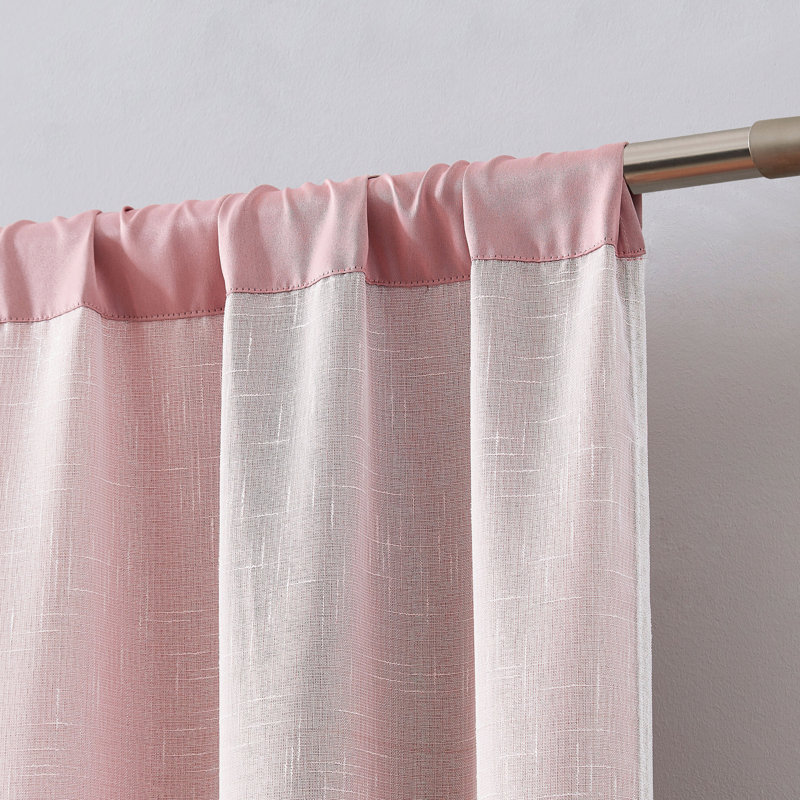 Rideau en polyester , Rosé, L 38 po x L 84 po