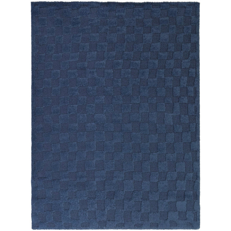 Tapis bleu tissé à la machine rectangulaire en polyester / polypropylène tissé à la machine Sharra