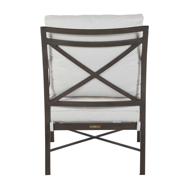 Monaco Arm Chair with Cushions, Natural White, Welt, Slate Gray