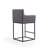 Ambassador Mid-Century Modern Vegan Leather Upholstered Metal Bar Stool in Gray-132028872-133938580