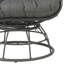 Chaise longue et table d'appoint en verre transparent, tissu gris anthracite et osier Hikre