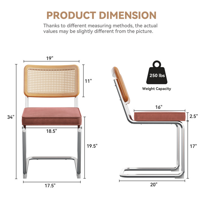 Chaise d'appoint rembourrée en velours Amyris, Rose, Chrome