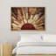 «Western Wood Effect Landscape Brown Sun Rays», impression rustique sur toile encadrée-119598450-93389054-93389053