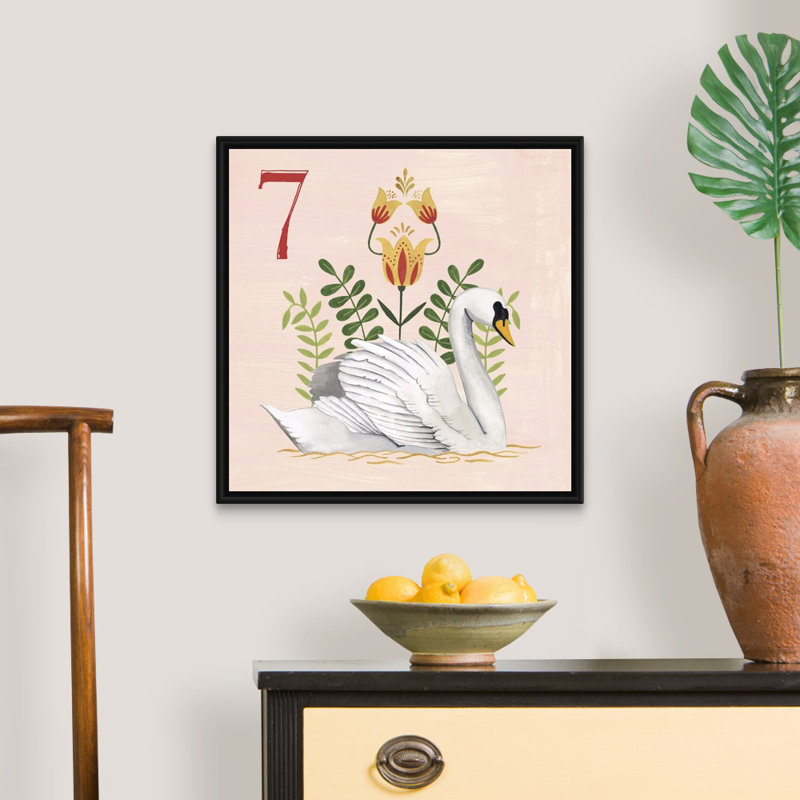 "Les douze jours par Grace Popp", reproduction d'art sur toile, H 26 po x l 26 po x P 1,75 po, Cadre noir