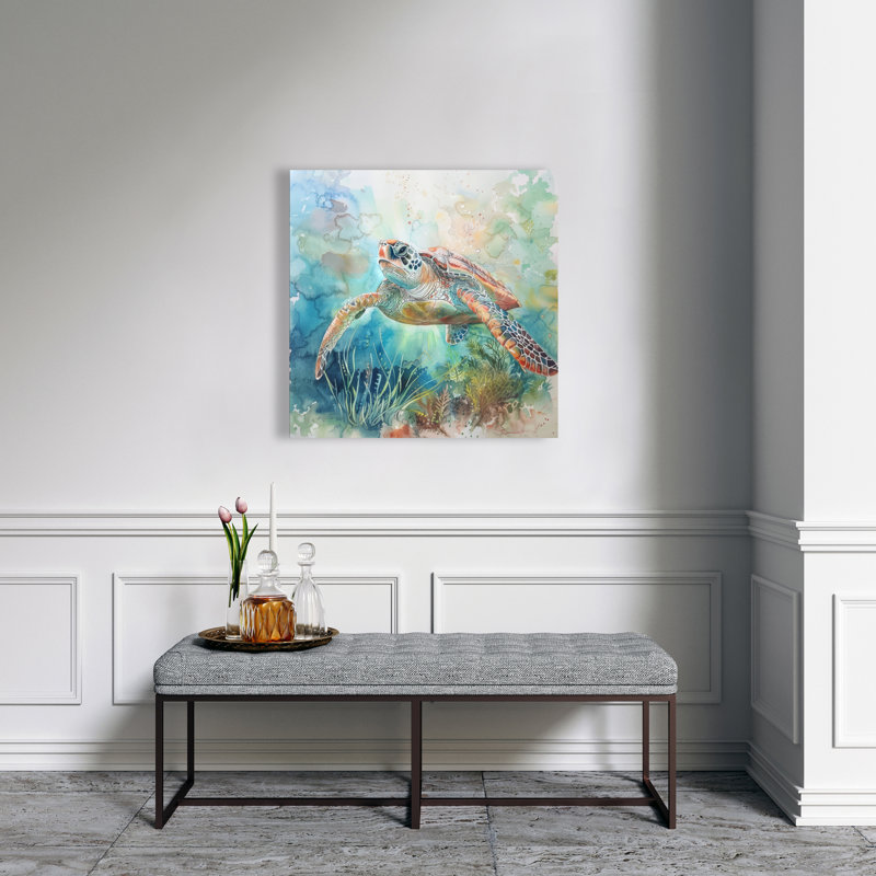 Tortue - Toile blanche pour décoration intérieure