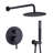 10" Matte Black Wall Mounted Dual Function Shower System With Rough-In Valve, Rainfall Head And Handheld-123107260