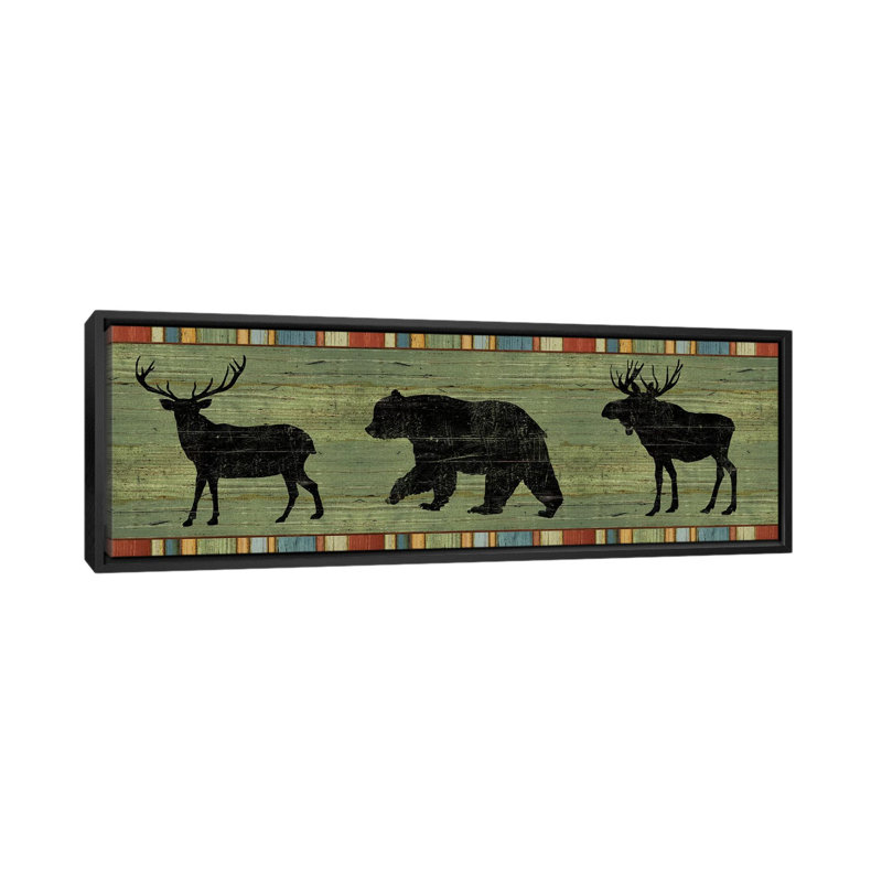 Lake Lodge, impression sur toile tendue, H 12 po x l 36 po x P 1,5 po, Toile avec cadre noir