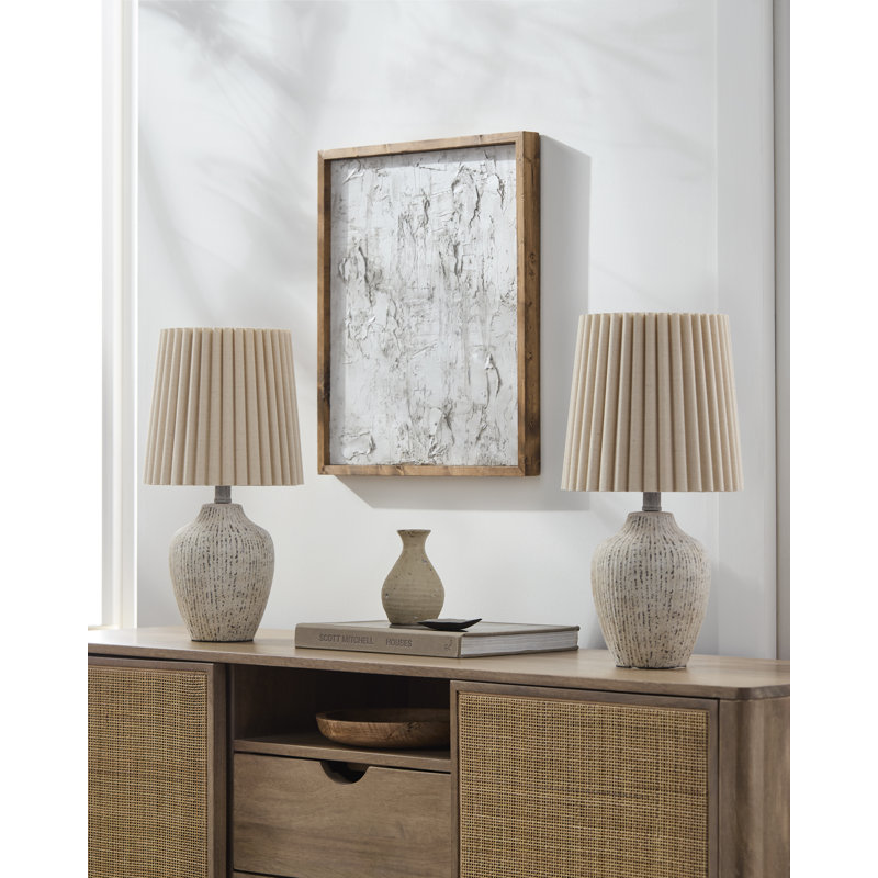 Zelman Table Lamp, Tan, Wheat