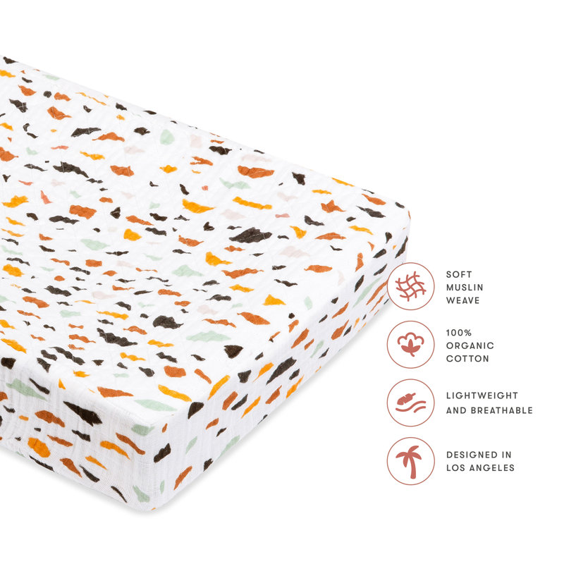 Terrazzo Quilted Muslin Changing Pad Cover