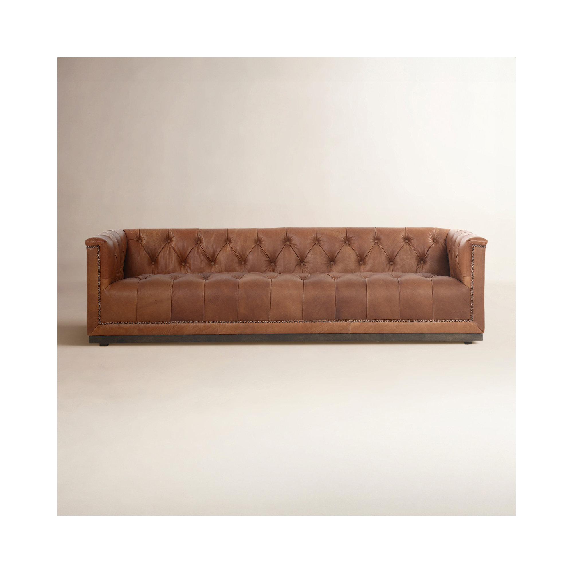 Byer 95'' Upholstered Sofa, Heirloom Sienna Genuine Leather