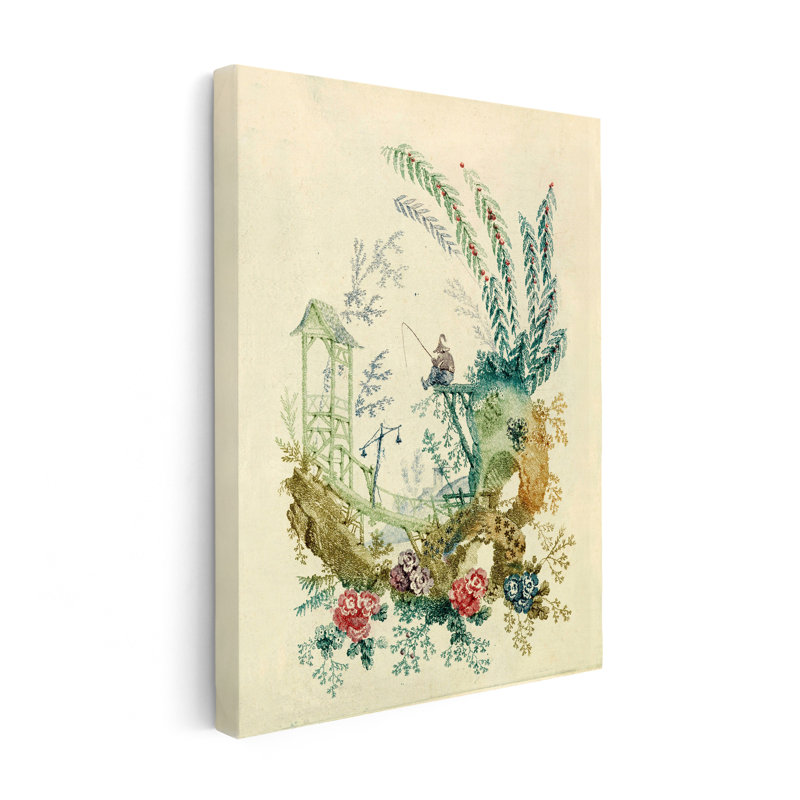 Pêcheur chinois, Sans cadre, Canevas, H 16 po x l 20 po