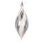 Vickerman 7" Clear Shuttle White/Silver Glitter. 3 pieces per bag.