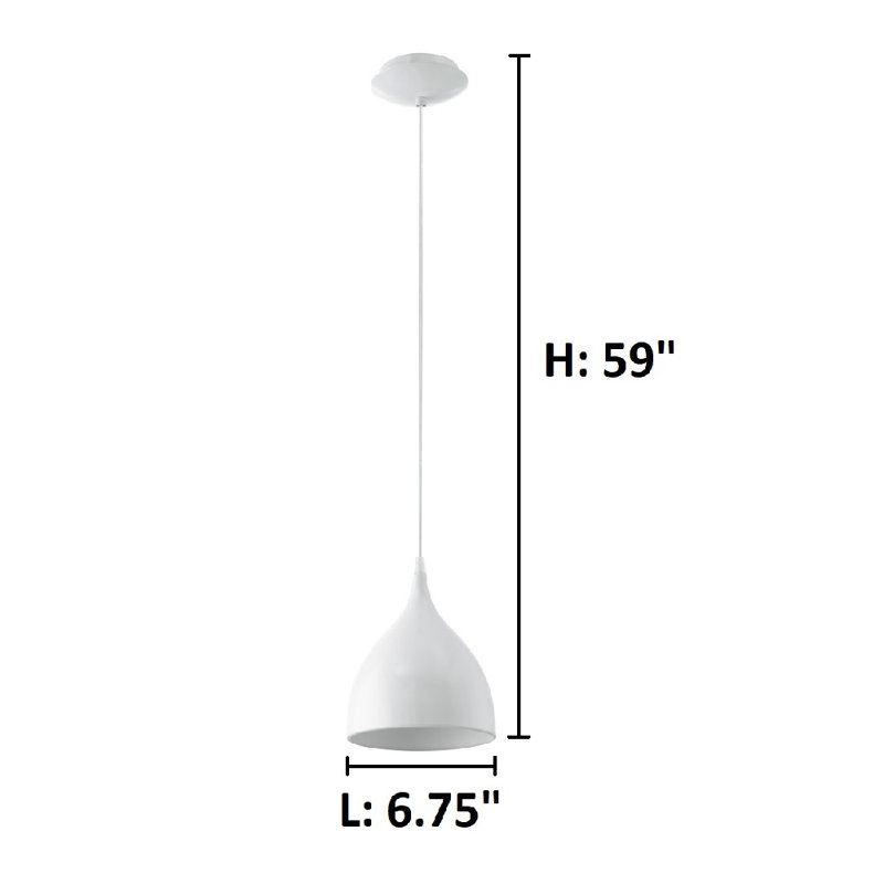 Luminaire suspendu en forme de cloche à 1 lumière Anacortes