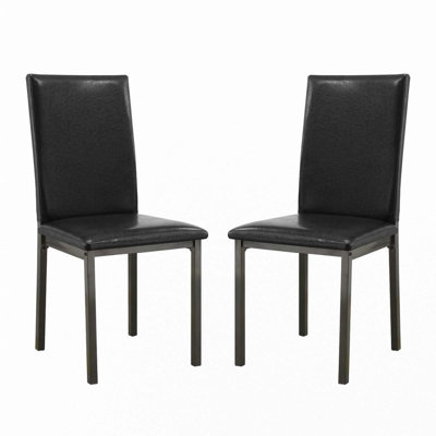 Ensemble de 2 chaises d'appoint rembourrées en similicuir