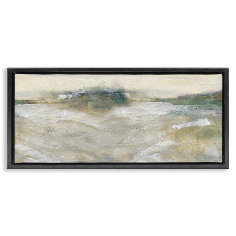 Cadre flottant Long Way Home Landscape, design par Carol Robinson, H 11 po x l 25 po, Cadre flottant noir de jais
