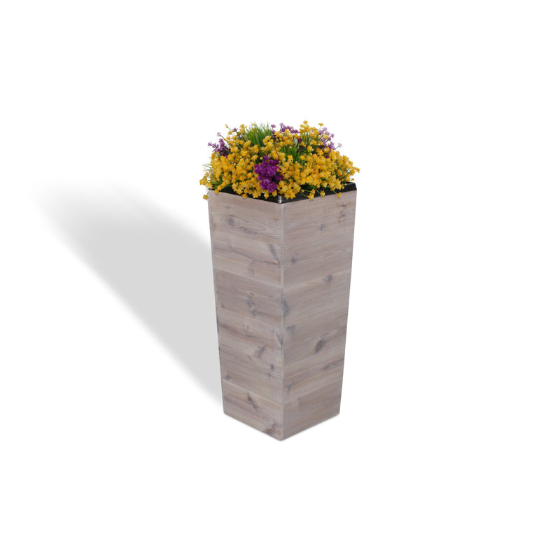 Ullrich Handmade Wood Pot Planter, White Wash
