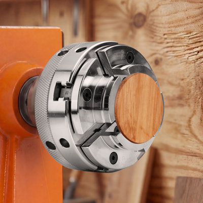 Ensemble de mandrins de tournage en bois à 4 mâchoires, 4 mâchoires, auto-centrant, avec filetage 1 "x 8tpi et adaptateur, 4 mâchoires rondes à pas / à pas, boîtier, en acier nickelé, à haute dureté, pour le tour à bois
