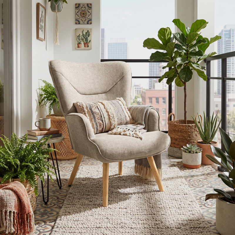 Upholstered Accent Chair, Sand