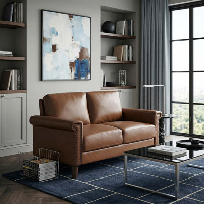Traditional Loveseat with Nailhead Trim and Pocket Coil Support