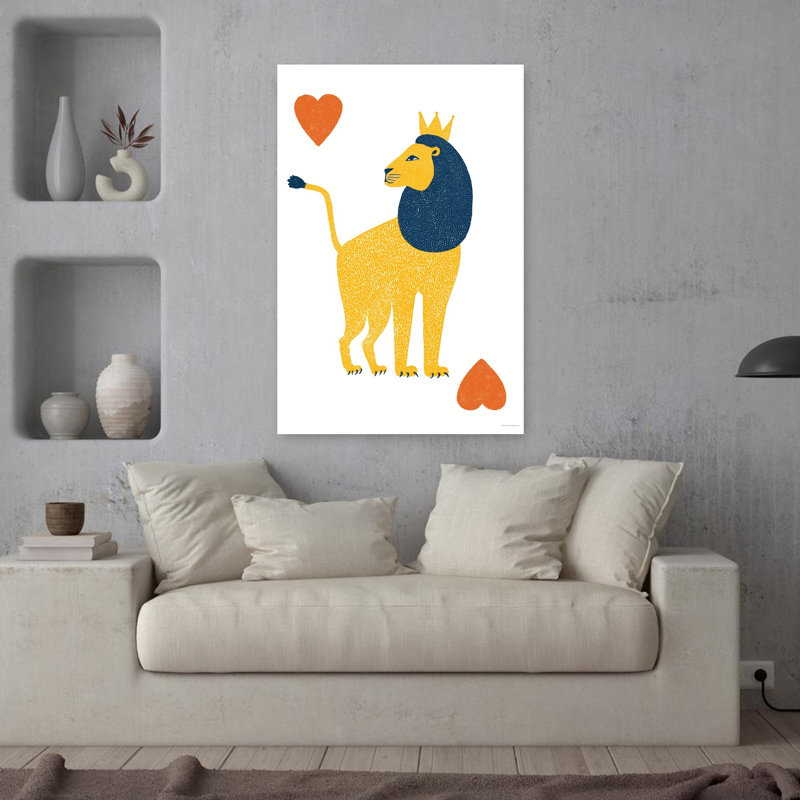 The Lion Card, art contemporain, H 36 po x l 24 po
