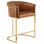 Tabouret Leathaire avec base en chrome doré