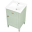 Meuble-lavabo de 20 po avec lavabo, pieds en bois véritable, métal doré et conception moderne pour les petites salles d'eau