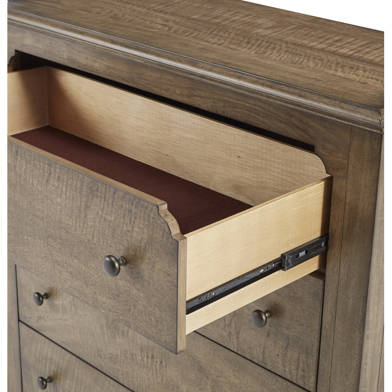 Brown Double Dresser with Mirror and Soft Close Drawers