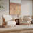 Wood Cushion Recliner Chair, Modern Linen Fabric Upholstered Accent Chair Set of 2 with Pillow, White Cushion Folding Armchair Single Sofa for Living Room and Bedroom