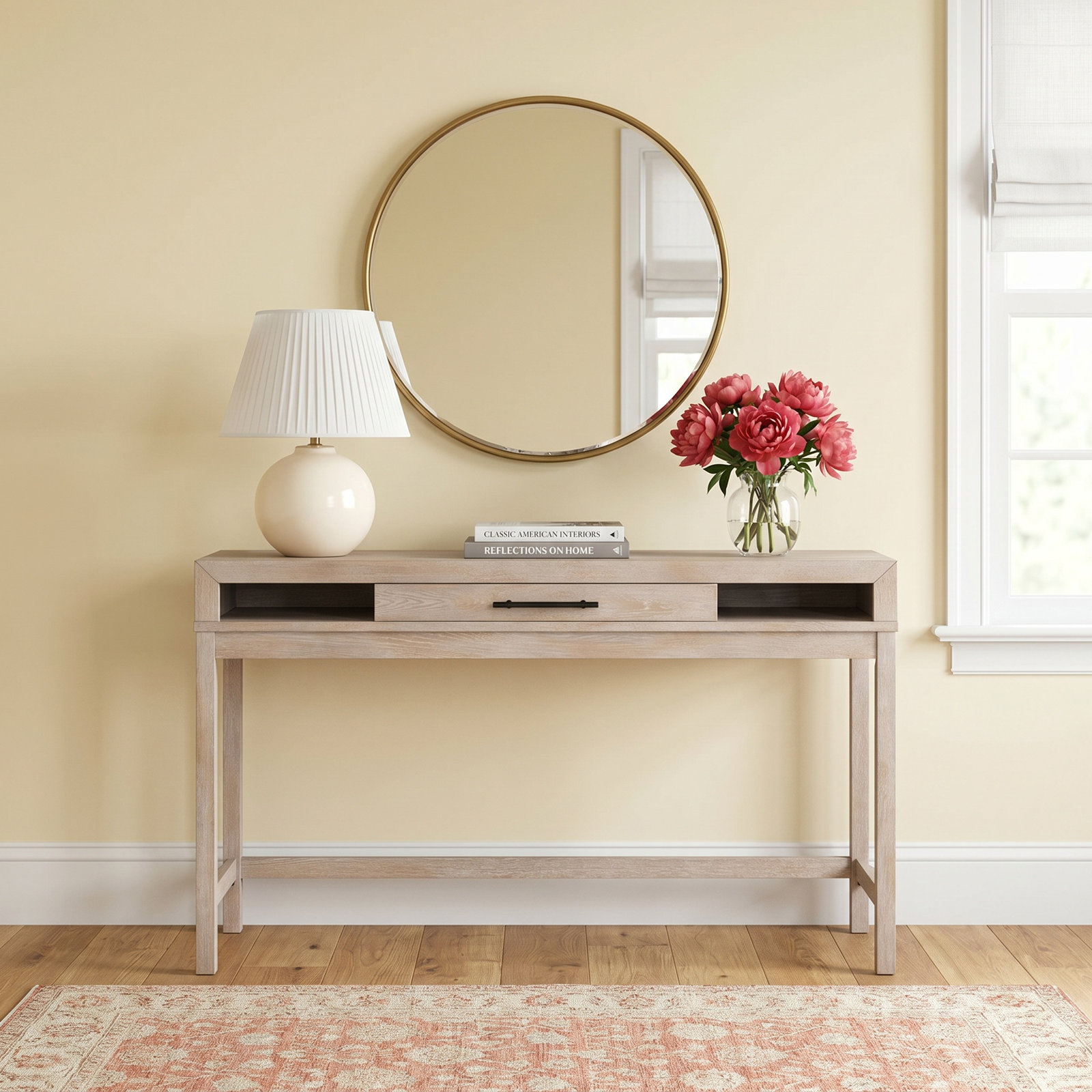 Appleton 66'' Console Table, Weathered Oak